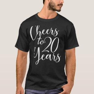 Cheers To 20 Years, Women Men 20th Birthday Annive T-Shirt
