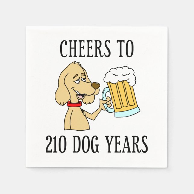 Cheers To 210 Dog Years 30th Birthday Napkins (Front)