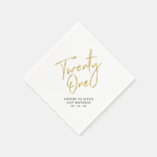 Cheers to 21 Modern Adult 21st Birthday Party N Napkin