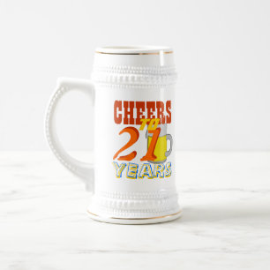 Cheers To 21 Years Birthday Beer Stein