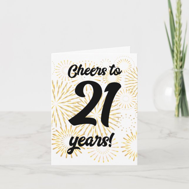 Cheers to 21 years! Customizable  Invitation (Front)