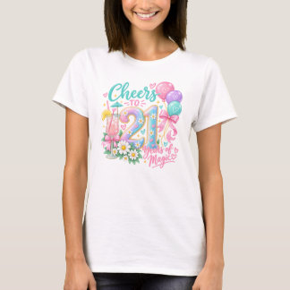 Cheers to 21 – Years of Magic Pastel 21st Birthday T-Shirt