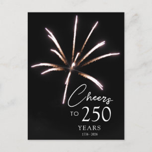 Cheers to 250 Years Sestercentennial 4th of July Postcard