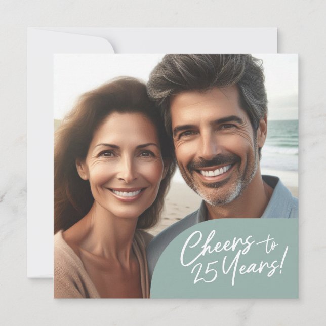 Cheers to 25 Years Anniversary Party Celebration Invitation (Front)
