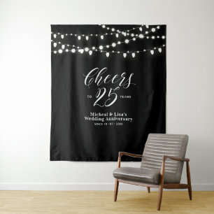 Cheers to 25 years Black & White 25th Anniversary Tapestry