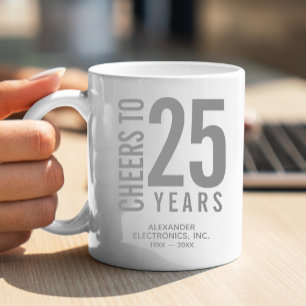 Cheers to 25 Years Business Anniversary Coffee Mug