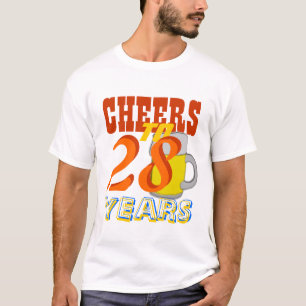 Cheers To 28 Years Beer Birthday Party T-Shirt