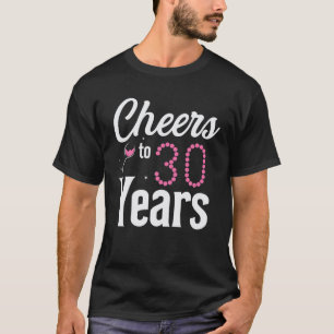 Cheers To 30 Years 30Th Birthday Born In 1992 T-Shirt