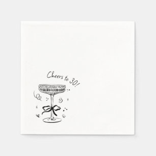 Cheers to 30 Years Cocktail Party Napkin