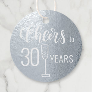 Cheers to 30 years men birthday elegant favour tags