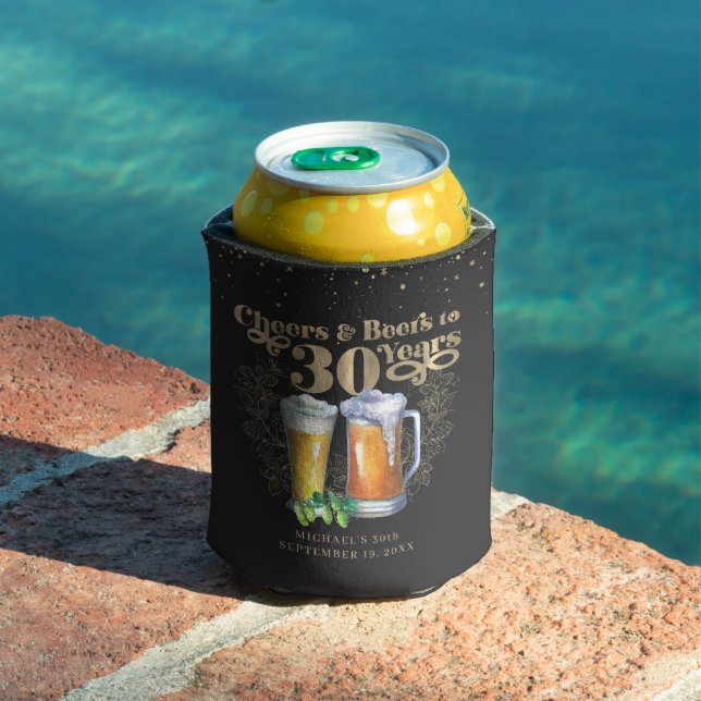 Cheers to 30 Years | Personalized Vintage Can Cooler (In Situ Pool)