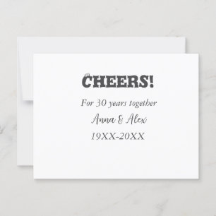 Cheers to 30 years together anniversary add name d postcard