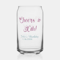 Cheers to 30th birthday name date mauve blue elega