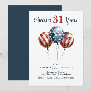 Cheers to 31 Years Birthday Party Invitation