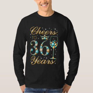 Cheers to 36 Years 36th Birthday Party Woman Princ T-Shirt