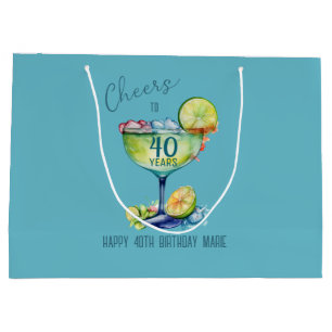 Cheers to 40 Years Milestone Birthday  Large Gift Bag