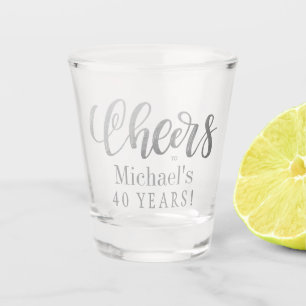 Cheers to 40 years personalized birthday  shot glass