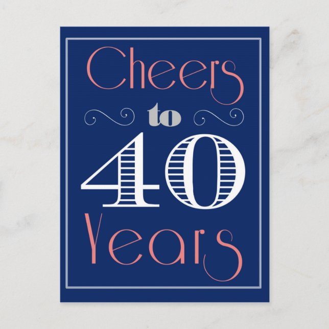 Cheers to 40 Years Postcard (Front)
