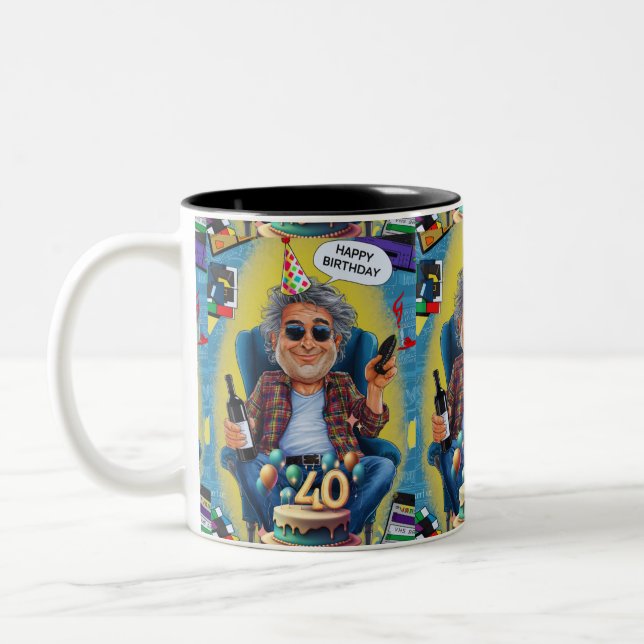 Cheers to 40 Years Two-Tone Coffee Mug (Left)