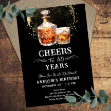 Cheers to 40 Years Whiskey Adult Birthday
