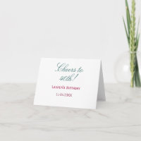 Cheers to 40th birthday name date mauve blue elega