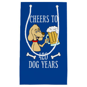 Cheers To 420 Dog Years 60th Birthday Small Gift Bag