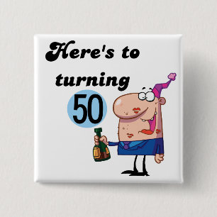 Cheers to 50 Birthday Tshirts and Gifts 2 Inch Square Button