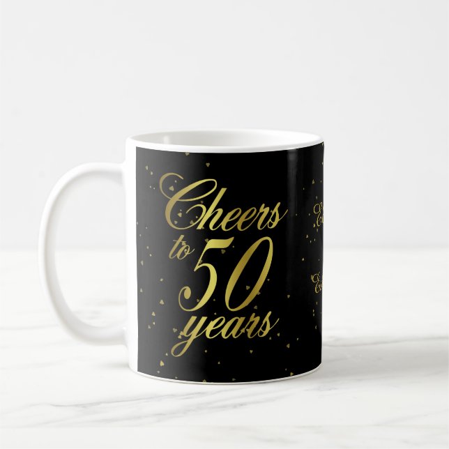 Cheers to 50 Years 50th Birthday Coffee Mug (Left)