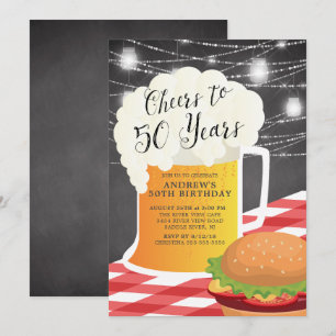 Cheers to 50 Years 50th Birthday Invitation