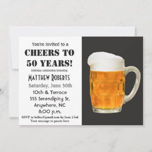 Cheers to 50 Years 50th Birthday Invitation
