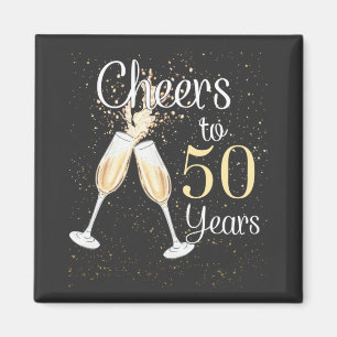 Cheers To 50 Years 50th Birthday Party Square Magn Magnet