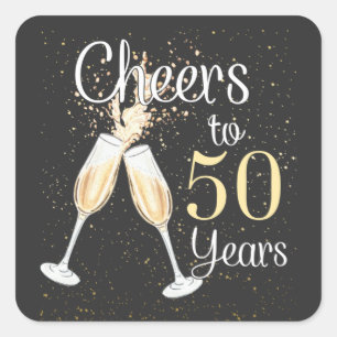 Cheers To 50 Years 50th Birthday Party Square Sticker