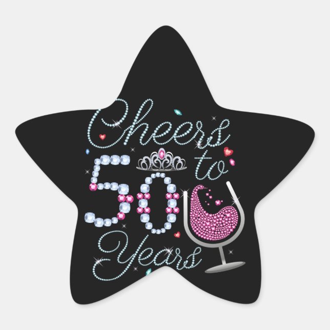Cheers To 50 Years 50th Birthday Party Star Sticke Star Sticker (Front)