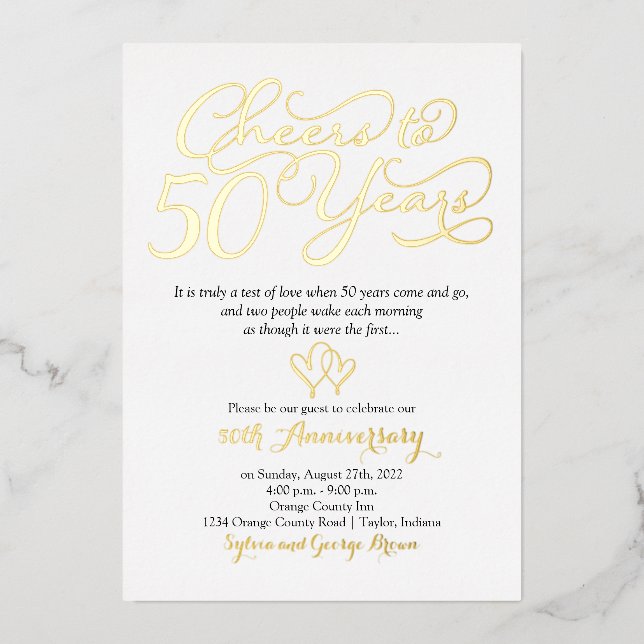 Cheers to 50 Years 50th Wedding Anniversary (Front)