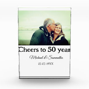 cheers to 50 years anniversary add name photo date block