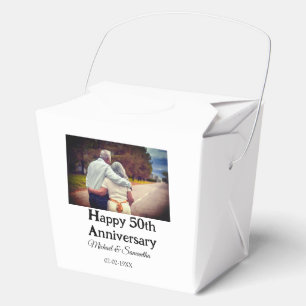 cheers to 50 years anniversary add name photo date favor box