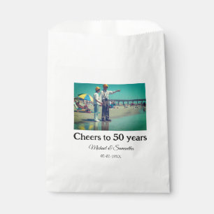 cheers to 50 years anniversary add name photo date favour bag