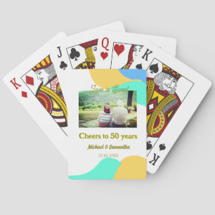 cheers to 50 years anniversary love is Sweet retro Playing Cards