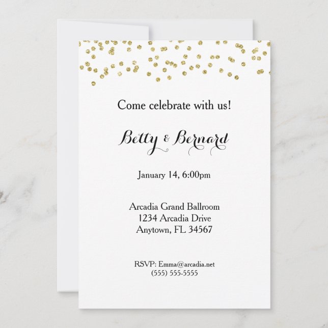 Cheers to 50 Years Anniversary Party Invitation (Back)