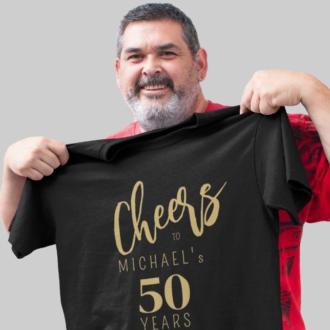 Cheers to 50 years birthday personalized black T-Shirt (Creator Uploaded)
