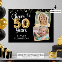Cheers to 50 Years Birthday Two Photo Welcome Sign