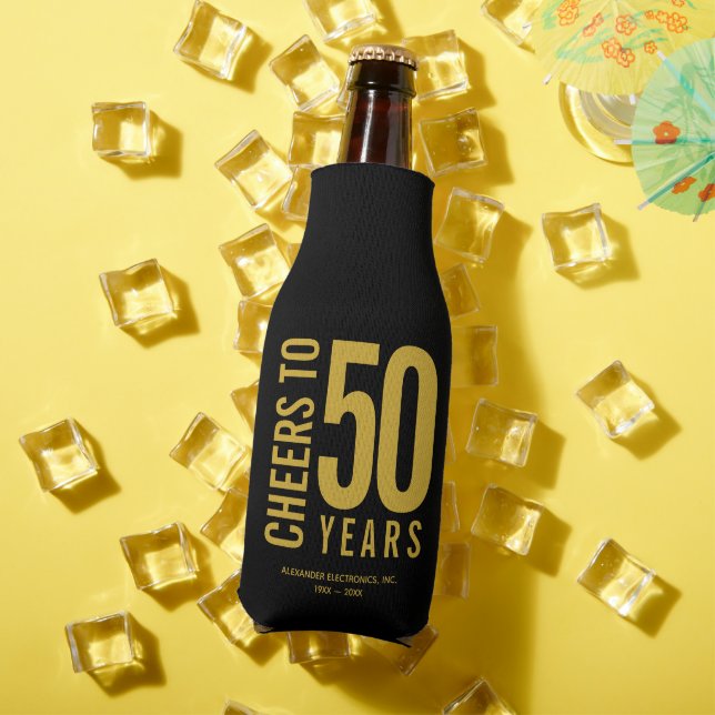 Cheers to 50 Years Business Anniversary Bottle Cooler (In Situ Summer)