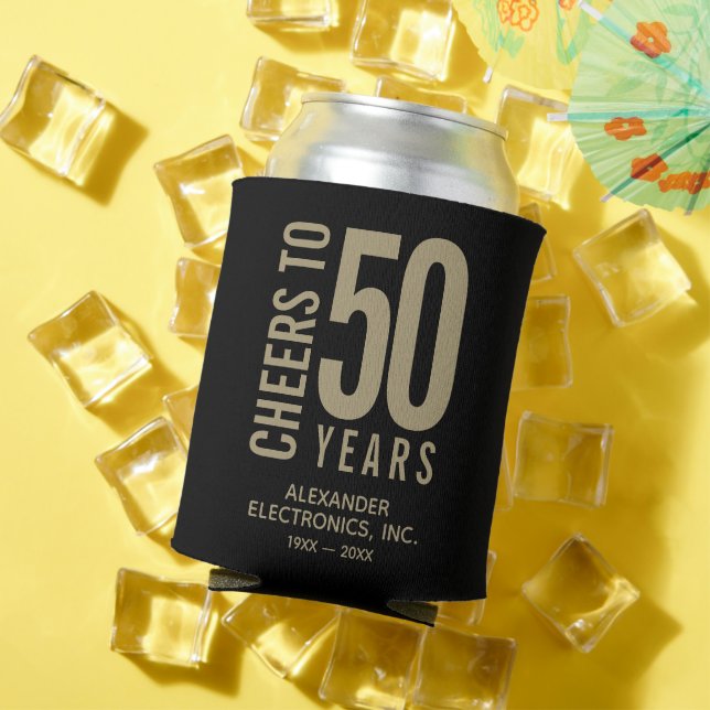Cheers to 50 Years Business Anniversary Can Cooler (In Situ Summer)