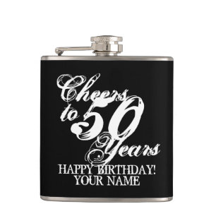 Cheers to 50 years custom 50th Birthday gift hip Hip Flask