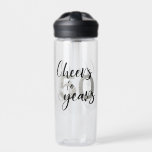 Cheers to 50 Years Glitter 50th Birthday   Water Bottle<br><div class="desc">This design was created though digital art. It may be personalized in the area provide or customizing by choosing the click to customize further option and changing the name, initials or words. You may also change the text colour and style or delete the text for an image only design. Contact...</div>