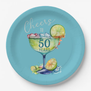 Cheers to 50 Years Milestone Birthday  Paper Plate