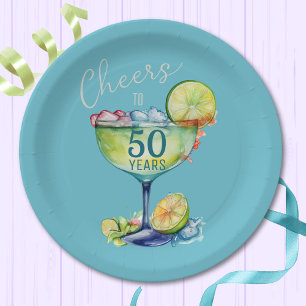 Cheers to 50 Years Milestone Birthday  Paper Plate