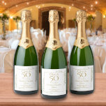 Cheers To 50 Years Wedding Anniversary Greenery Sparkling Wine Label<br><div class="desc">Featuring delicate watercolor country garden greenery,  this chic anniversary label can be personalized with your special 50 years anniversary celebration information. Designed by Thisisnotme©</div>