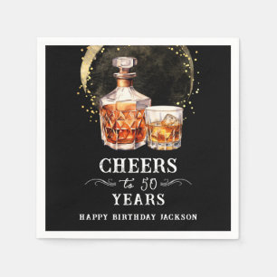 Cheers to 50 Years Whiskey Napkins