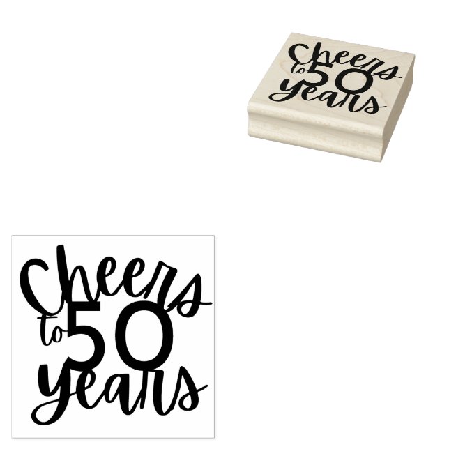 Cheers to 50 Years Wood Art Stamp (Stamped)